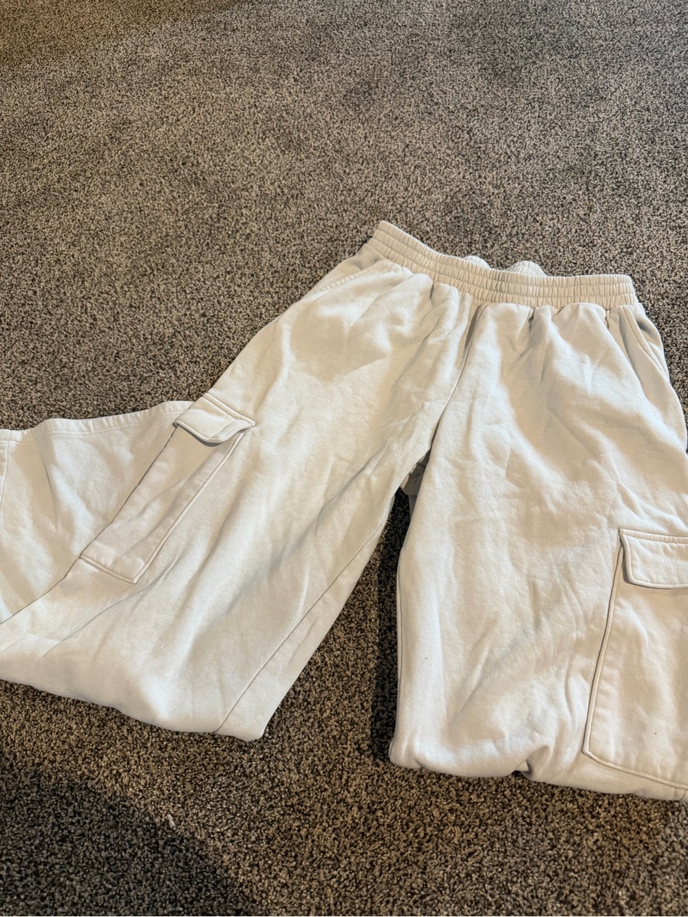 Light Beige Cargo Sweatpants - Picture 2 of 4